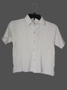 Sovereign Code Boys Textured Short‑Sleeve Button‑Up – light gray